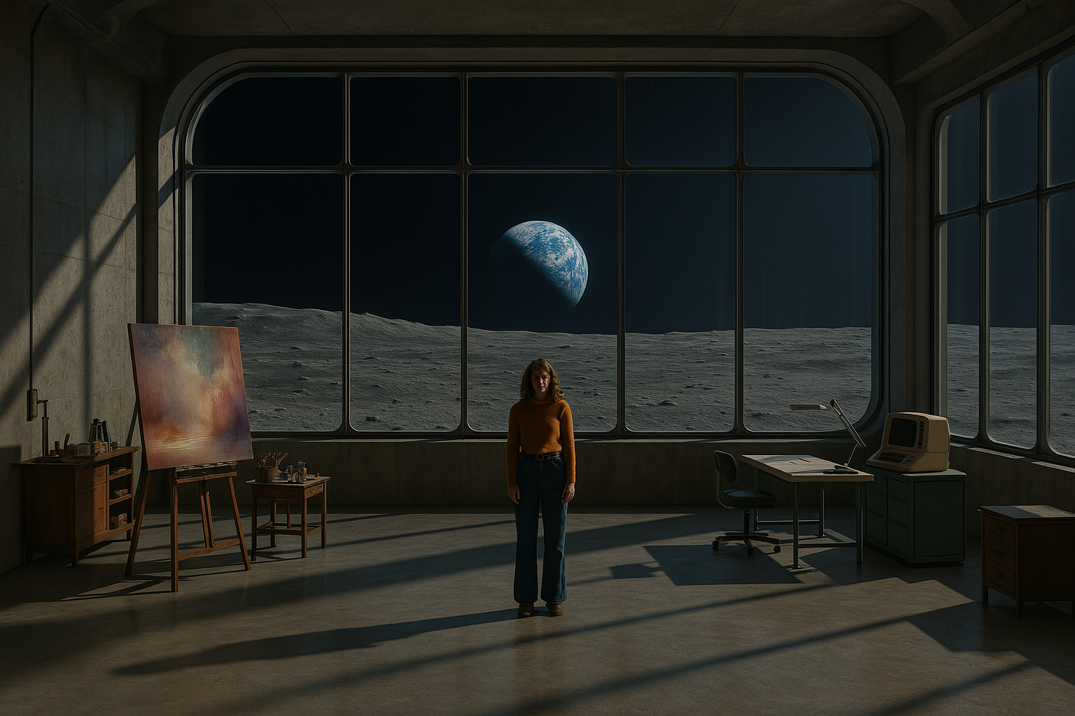 Julia Tschimnywood in her lunar studio